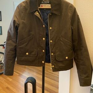 J.Crew Barn Jacket, Brown with Gold Details